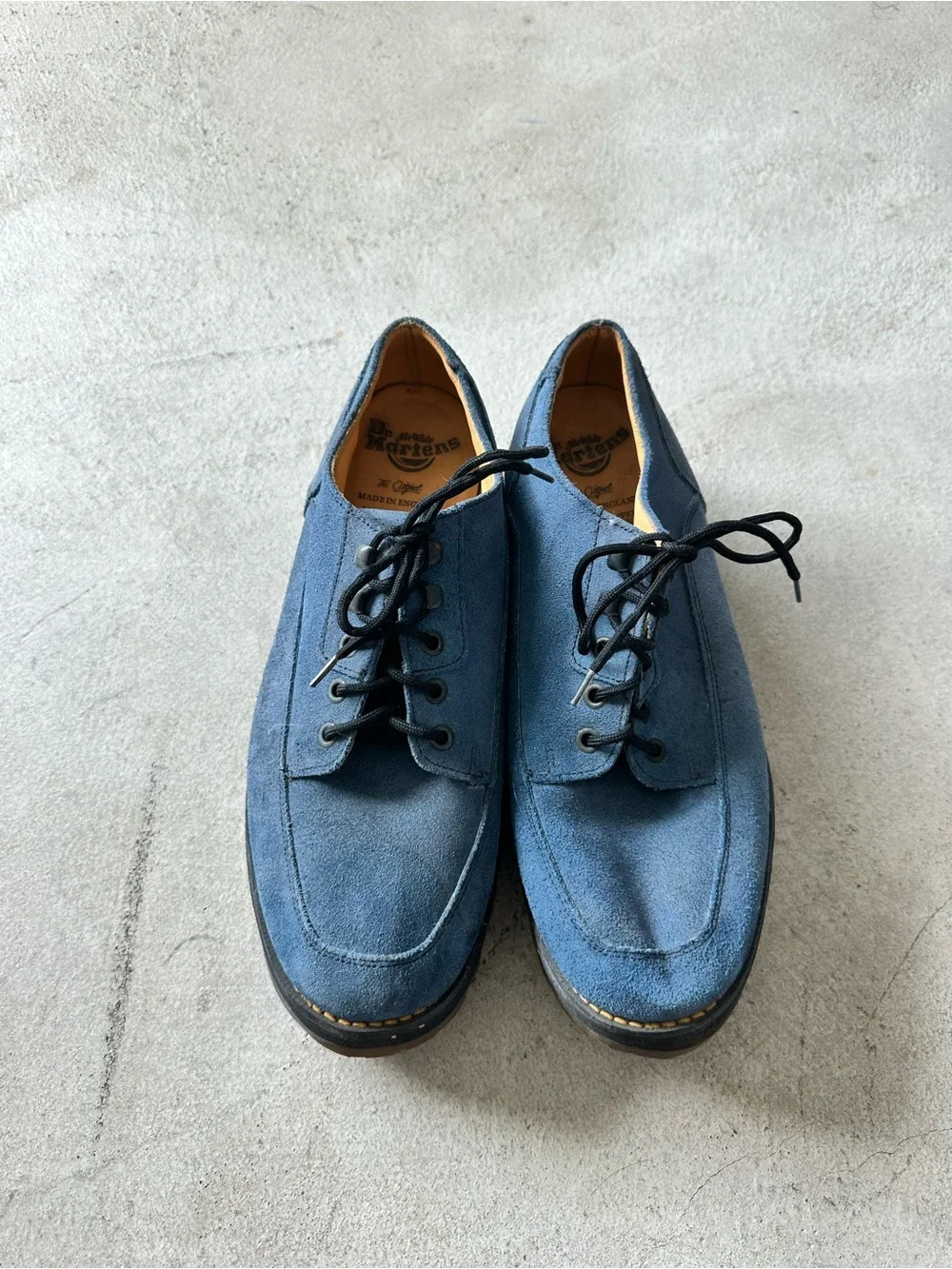 Dr. Martens Blue Suede Lace-Up Derby Shoes